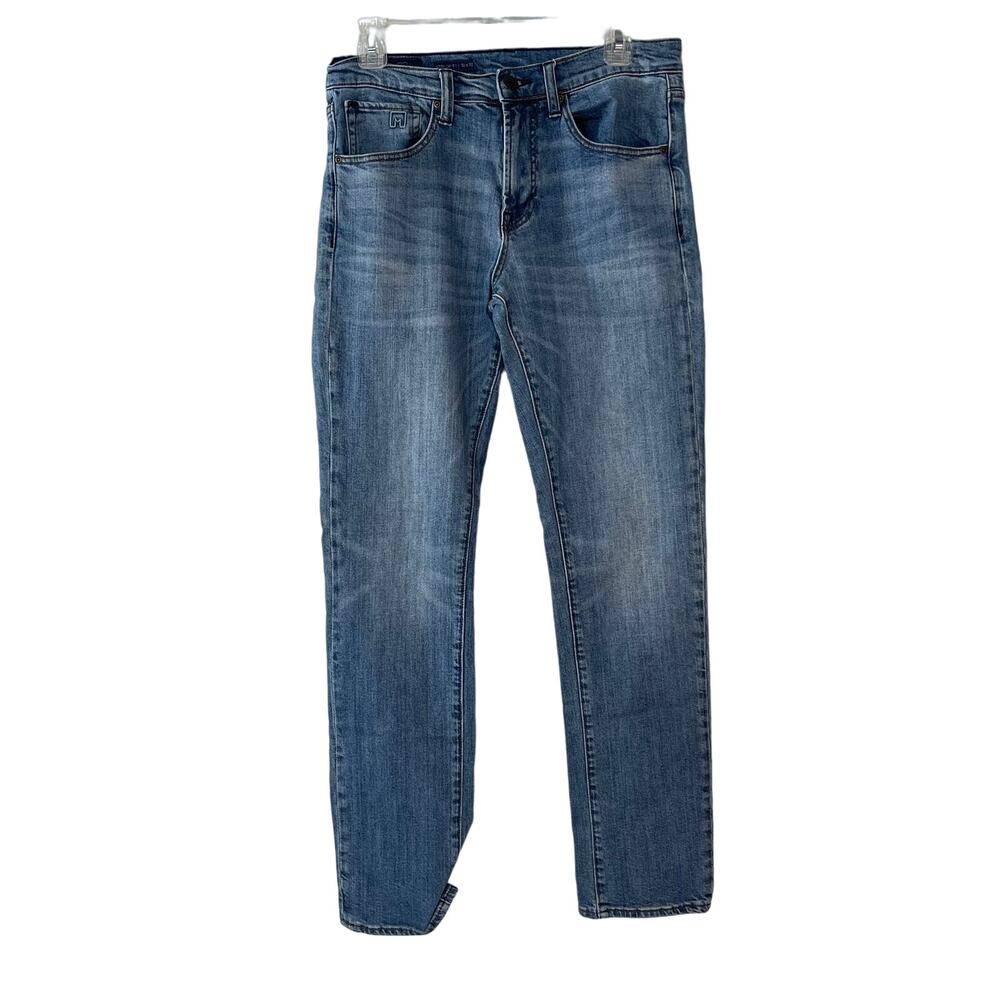 M Collection by Michael Strahan Straight Fit Light Wash Blue Jeans Men's 30 x 32